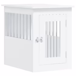 vidaXL Dog Crate Furniture Pet Doghouse Dog Kennel Dog Cage Engineered Wood - white, 45 x 62 x 59 cm