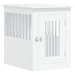 vidaXL Dog Crate Furniture Pet Doghouse Dog Kennel Dog Cage Engineered Wood - white, 45 x 62 x 59 cm