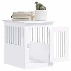 vidaXL Dog Crate Furniture Pet Doghouse Dog Kennel Dog Cage Engineered Wood - white, 45 x 62 x 59 cm - Additional view 4