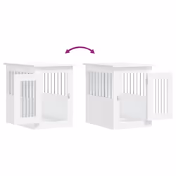 vidaXL Dog Crate Furniture Pet Doghouse Dog Kennel Dog Cage Engineered Wood - white, 45 x 62 x 59 cm - Additional view 9