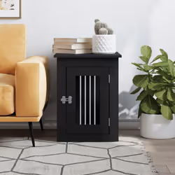 vidaXL Dog Crate Furniture Pet Doghouse Dog Kennel Dog Cage Engineered Wood - black, 45 x 62 x 59 cm