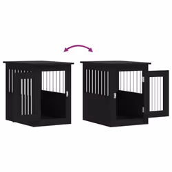 vidaXL Dog Crate Furniture Pet Doghouse Dog Kennel Dog Cage Engineered Wood - black, 45 x 62 x 59 cm - Additional view 9