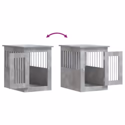 vidaXL Dog Crate Furniture Pet Doghouse Dog Kennel Dog Cage Engineered Wood - concrete grey, 45 x 62 x 59 cm - Additional view 9