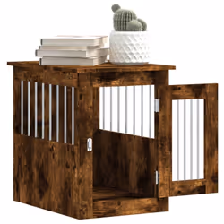 vidaXL Dog Crate Furniture Pet Doghouse Dog Kennel Dog Cage Engineered Wood - smoked oak, 45 x 62 x 59 cm - Additional view 4