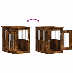 vidaXL Dog Crate Furniture Pet Doghouse Dog Kennel Dog Cage Engineered Wood - smoked oak, 45 x 62 x 59 cm - Additional view 9