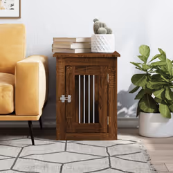 vidaXL Dog Crate Furniture Pet Doghouse Dog Kennel Dog Cage Engineered Wood - brown oak, 45 x 62 x 59 cm - Additional view 2