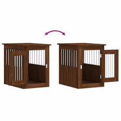 vidaXL Dog Crate Furniture Pet Doghouse Dog Kennel Dog Cage Engineered Wood - brown oak, 45 x 62 x 59 cm - Additional view 9