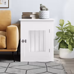 vidaXL Dog Crate Furniture Pet Doghouse Dog Kennel Dog Cage Engineered Wood - white, 55 x 75 x 65 cm - Additional view 2