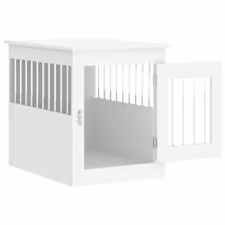 vidaXL Dog Crate Furniture Pet Doghouse Dog Kennel Dog Cage Engineered Wood - white, 55 x 75 x 65 cm - Additional view 5