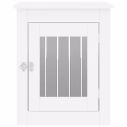 vidaXL Dog Crate Furniture Pet Doghouse Dog Kennel Dog Cage Engineered Wood - white, 55 x 75 x 65 cm - Additional view 6