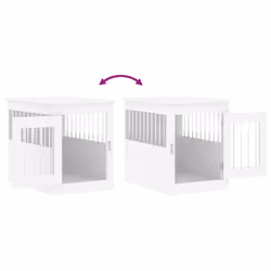 vidaXL Dog Crate Furniture Pet Doghouse Dog Kennel Dog Cage Engineered Wood - white, 55 x 75 x 65 cm - Additional view 9
