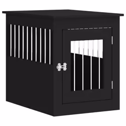 vidaXL Dog Crate Furniture Pet Doghouse Dog Kennel Dog Cage Engineered Wood - black, 55 x 75 x 65 cm