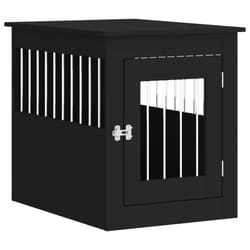 vidaXL Dog Crate Furniture Pet Doghouse Dog Kennel Dog Cage Engineered Wood - black, 55 x 75 x 65 cm