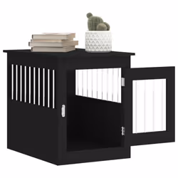 vidaXL Dog Crate Furniture Pet Doghouse Dog Kennel Dog Cage Engineered Wood - black, 55 x 75 x 65 cm - Additional view 4