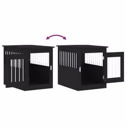 vidaXL Dog Crate Furniture Pet Doghouse Dog Kennel Dog Cage Engineered Wood - black, 55 x 75 x 65 cm - Additional view 9