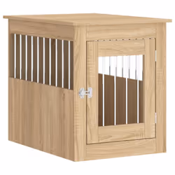 vidaXL Dog Crate Furniture Pet Doghouse Dog Kennel Dog Cage Engineered Wood - sonoma oak, 55 x 75 x 65 cm