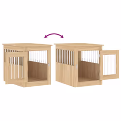 vidaXL Dog Crate Furniture Pet Doghouse Dog Kennel Dog Cage Engineered Wood - sonoma oak, 55 x 75 x 65 cm - Additional view 9