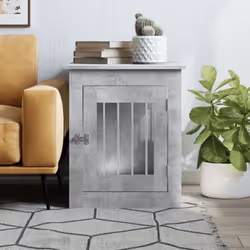 vidaXL Dog Crate Furniture Pet Doghouse Dog Kennel Dog Cage Engineered Wood - concrete grey, 55 x 75 x 65 cm - Additional view 2