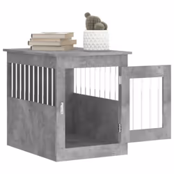 vidaXL Dog Crate Furniture Pet Doghouse Dog Kennel Dog Cage Engineered Wood - concrete grey, 55 x 75 x 65 cm - Additional view 4