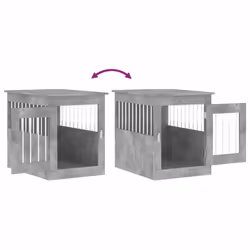 vidaXL Dog Crate Furniture Pet Doghouse Dog Kennel Dog Cage Engineered Wood - concrete grey, 55 x 75 x 65 cm - Additional view 9