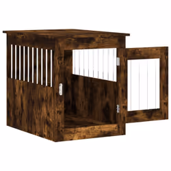 vidaXL Dog Crate Furniture Pet Doghouse Dog Kennel Dog Cage Engineered Wood - smoked oak, 55 x 75 x 65 cm - Additional view 5