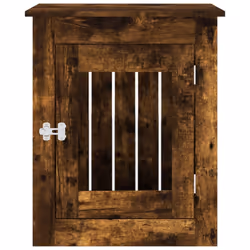 vidaXL Dog Crate Furniture Pet Doghouse Dog Kennel Dog Cage Engineered Wood - smoked oak, 55 x 75 x 65 cm - Additional view 6