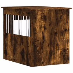 vidaXL Dog Crate Furniture Pet Doghouse Dog Kennel Dog Cage Engineered Wood - smoked oak, 55 x 75 x 65 cm - Additional view 8