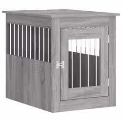 vidaXL Dog Crate Furniture Pet Doghouse Dog Kennel Dog Cage Engineered Wood - grey sonoma, 55 x 75 x 65 cm