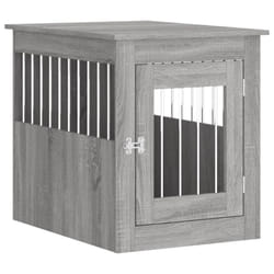 vidaXL Dog Crate Furniture Pet Doghouse Dog Kennel Dog Cage Engineered Wood - grey sonoma, 55 x 75 x 65 cm