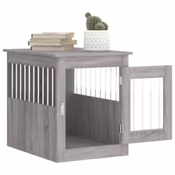 vidaXL Dog Crate Furniture Pet Doghouse Dog Kennel Dog Cage Engineered Wood - grey sonoma, 55 x 75 x 65 cm - Additional view 4