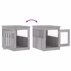 vidaXL Dog Crate Furniture Pet Doghouse Dog Kennel Dog Cage Engineered Wood - grey sonoma, 55 x 75 x 65 cm - Additional view 9