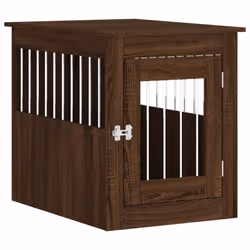 vidaXL Dog Crate Furniture Pet Doghouse Dog Kennel Dog Cage Engineered Wood - brown oak, 55 x 75 x 65 cm
