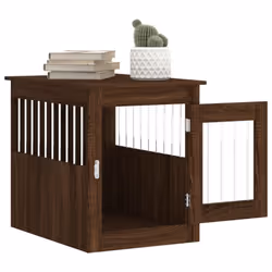 vidaXL Dog Crate Furniture Pet Doghouse Dog Kennel Dog Cage Engineered Wood - brown oak, 55 x 75 x 65 cm - Additional view 4