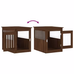 vidaXL Dog Crate Furniture Pet Doghouse Dog Kennel Dog Cage Engineered Wood - brown oak, 55 x 75 x 65 cm - Additional view 9