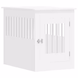 vidaXL Dog Crate Furniture Pet Doghouse Dog Kennel Dog Cage Engineered Wood - white, 55 x 80 x 68 cm