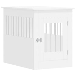 vidaXL Dog Crate Furniture Pet Doghouse Dog Kennel Dog Cage Engineered Wood - white, 55 x 80 x 68 cm