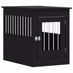 vidaXL Dog Crate Furniture Pet Doghouse Dog Kennel Dog Cage Engineered Wood - black, 55 x 80 x 68 cm
