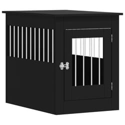 vidaXL Dog Crate Furniture Pet Doghouse Dog Kennel Dog Cage Engineered Wood - black, 55 x 80 x 68 cm