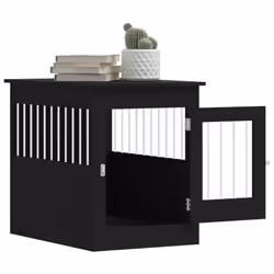 vidaXL Dog Crate Furniture Pet Doghouse Dog Kennel Dog Cage Engineered Wood - black, 55 x 80 x 68 cm - Additional view 4