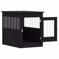 vidaXL Dog Crate Furniture Pet Doghouse Dog Kennel Dog Cage Engineered Wood - black, 55 x 80 x 68 cm - Additional view 5