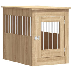 vidaXL Dog Crate Furniture Pet Doghouse Dog Kennel Dog Cage Engineered Wood - sonoma oak, 55 x 80 x 68 cm