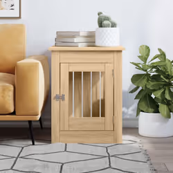 vidaXL Dog Crate Furniture Pet Doghouse Dog Kennel Dog Cage Engineered Wood - sonoma oak, 55 x 80 x 68 cm