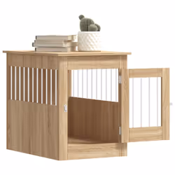 vidaXL Dog Crate Furniture Pet Doghouse Dog Kennel Dog Cage Engineered Wood - sonoma oak, 55 x 80 x 68 cm - Additional view 4