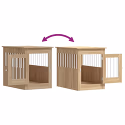 vidaXL Dog Crate Furniture Pet Doghouse Dog Kennel Dog Cage Engineered Wood - sonoma oak, 55 x 80 x 68 cm - Additional view 9