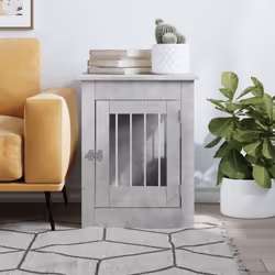 vidaXL Dog Crate Furniture Pet Doghouse Dog Kennel Dog Cage Engineered Wood - concrete grey, 55 x 80 x 68 cm - Additional view 2