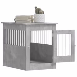 vidaXL Dog Crate Furniture Pet Doghouse Dog Kennel Dog Cage Engineered Wood - concrete grey, 55 x 80 x 68 cm - Additional view 4