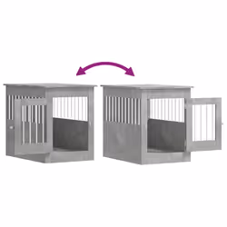 vidaXL Dog Crate Furniture Pet Doghouse Dog Kennel Dog Cage Engineered Wood - concrete grey, 55 x 80 x 68 cm - Additional view 9