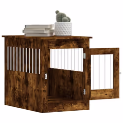 vidaXL Dog Crate Furniture Pet Doghouse Dog Kennel Dog Cage Engineered Wood - smoked oak, 55 x 80 x 68 cm - Additional view 4