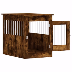 vidaXL Dog Crate Furniture Pet Doghouse Dog Kennel Dog Cage Engineered Wood - smoked oak, 55 x 80 x 68 cm - Additional view 5