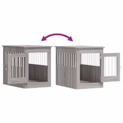 vidaXL Dog Crate Furniture Pet Doghouse Dog Kennel Dog Cage Engineered Wood - grey sonoma, 55 x 80 x 68 cm - Additional view 9